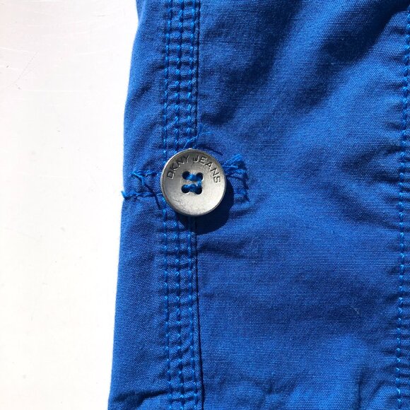DKNY Jeans Shorts Size 4 Cobalt Blue Roll Tab Chino Cotton Blend Five Pocket - Picture 4 of 14